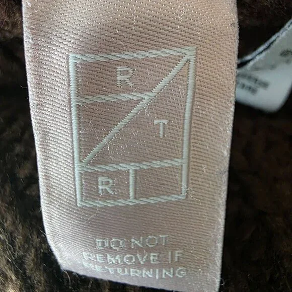 525 Brown Cable Knit Half-Zip Pullover Sweater, Size S - Picture 7 of 13